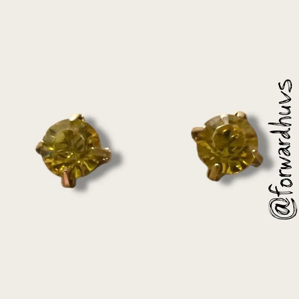 Bundle Sale 3 for $15 | Yellow Rhinestone Stud Earrings